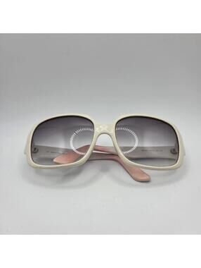 EMILIO PUCCI EP628S Rectangular Sunglasses Italy White Pink Geometric